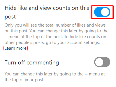Click on hide like button